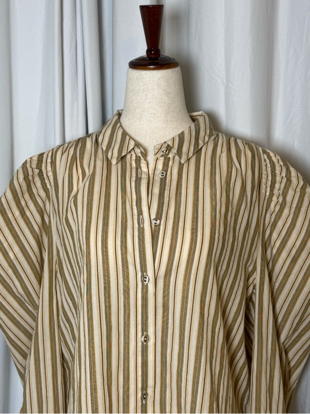 Ulla Johnson Dari Blouse Sand Stripe Puff Sleeve 100% Cotton Womens 12 NWT - Picture 5 of 15